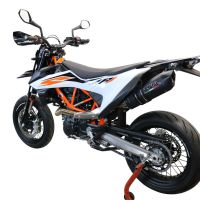 Escape compatible con Ktm Enduro 690 R 2021-2024, Furore Nero, Escape racing, silenciador con db killer y tubos de conexión 