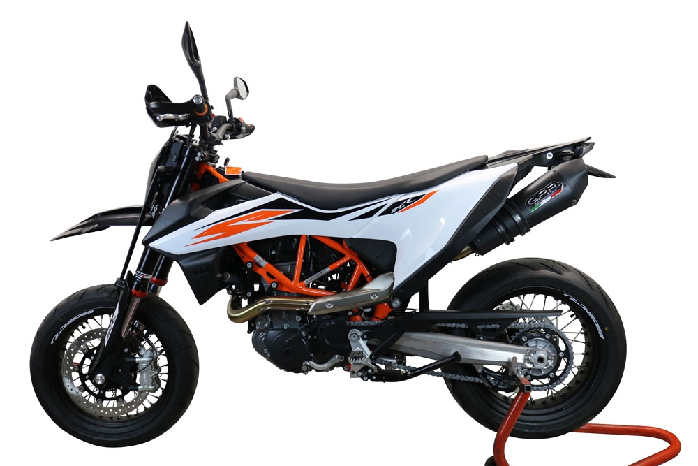 GPR escape compatible con  Ktm Enduro 690 R 2021-2024, New Grand Prix Evo Black Titanium, Escape homologado, legal, con db killer extraíble, tubo de conexión y catalizador 