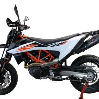 GPR escape compatible con  Ktm Enduro 690 R 2021-2024, New Grand Prix Evo Black Titanium, Escape homologado, legal, con db killer extraíble, tubo de conexión y catalizador 