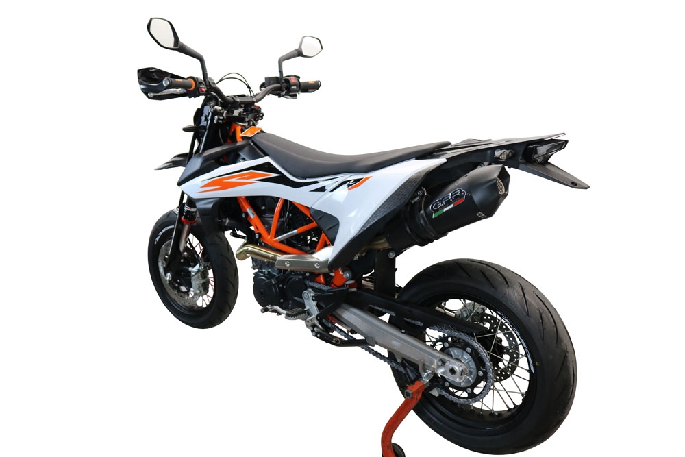 GPR escape compatible con  Ktm Enduro 690 R 2021-2024, New Grand Prix Evo Black Titanium, Escape homologado, legal, con db killer extraíble, tubo de conexión y catalizador 