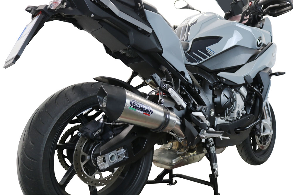 Escape compatible con Bmw S 1000 XR -M 2020-2025, GP Evo4 Titanium, Escape legal, homologado, silenciador con db killer desmontable y tubo de conexión específico 