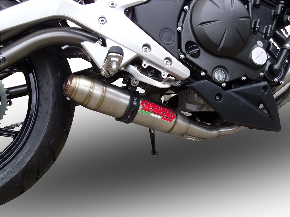 Escape compatible con Kawasaki Er 6 N - F 2012-2016, Deeptone Inox, Escape completo homologado y legal, incluido db killer extraíble 
