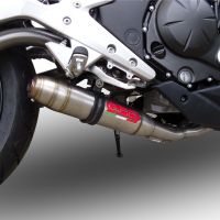 Escape compatible con Kawasaki Er 6 N - F 2012-2016, Deeptone Inox, Escape completo homologado y legal, incluido db killer extraíble 