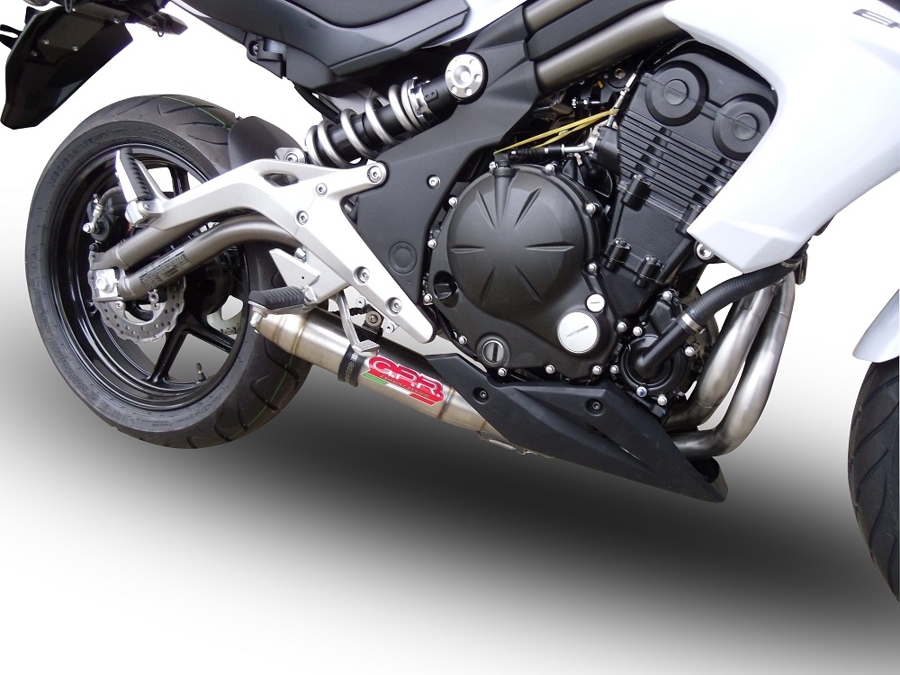Escape compatible con Kawasaki Er 6 N - F 2012-2016, Deeptone Inox, Escape completo homologado y legal, incluido db killer extraíble 