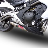 Escape compatible con Kawasaki Er 6 N - F 2012-2016, Deeptone Inox, Escape completo homologado y legal, incluido db killer extraíble 
