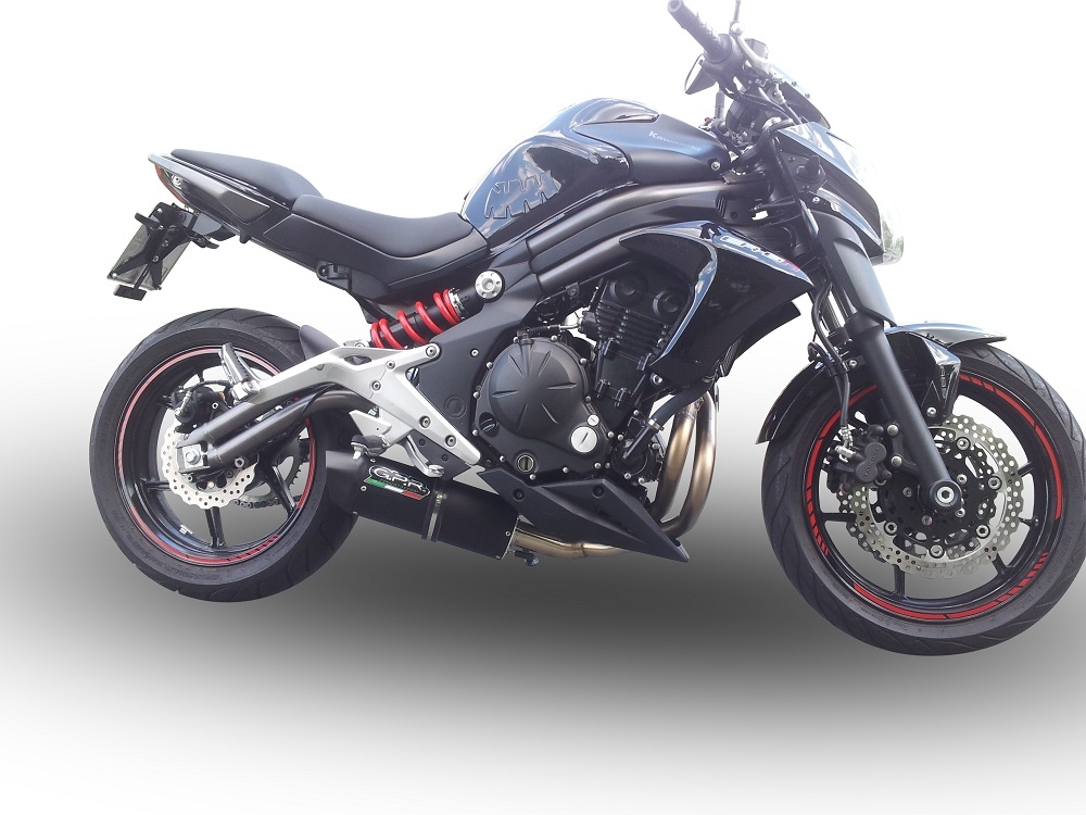 Escape compatible con Kawasaki Er 6 N - F 2012-2016, Furore Poppy, Escape completo homologado y legal,con catalizador incluido db killer extraíble 