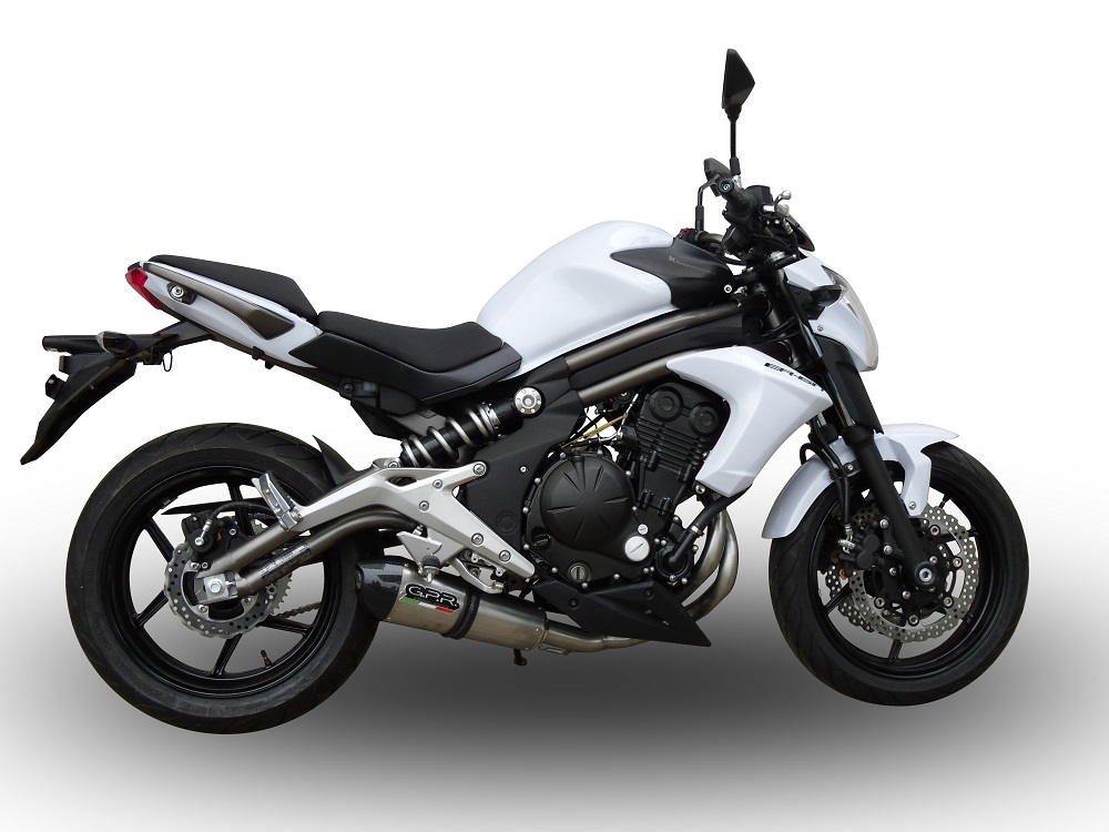 GPR escape compatible con  Kawasaki Er 6 N - F  2012-2016, New Grand Prix Evo Titanium, Escape completo homologado y legal,con catalizador incluido db killer extraíble 