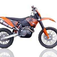 Escape compatible con Husaberg FE 350 2013-2014, Gpe Ann. titanium, Escape legal, homologado, silenciador con db killer desmontable y tubo de conexión específico 