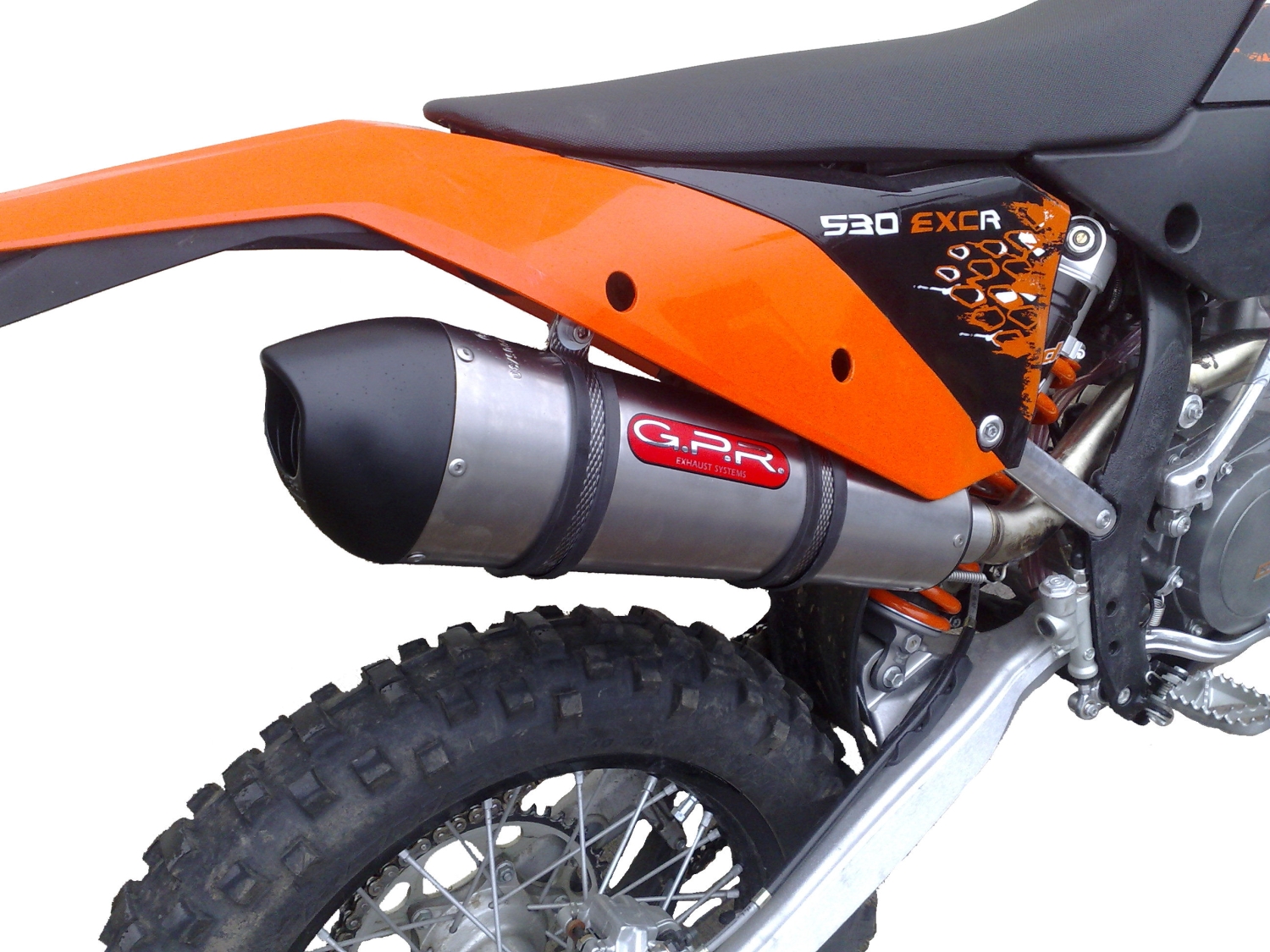 Escape compatible con Husaberg FE 350 2013-2014, Gpe Ann. titanium, Escape legal, homologado, silenciador con db killer desmontable y tubo de conexión específico 