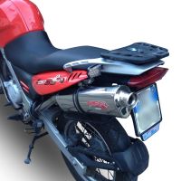 Escape compatible con Bmw F 650 Gs Twin 2008-2018, Trioval, Escape legal, homologado, silenciador con db killer desmontable y tubo de conexión específico 