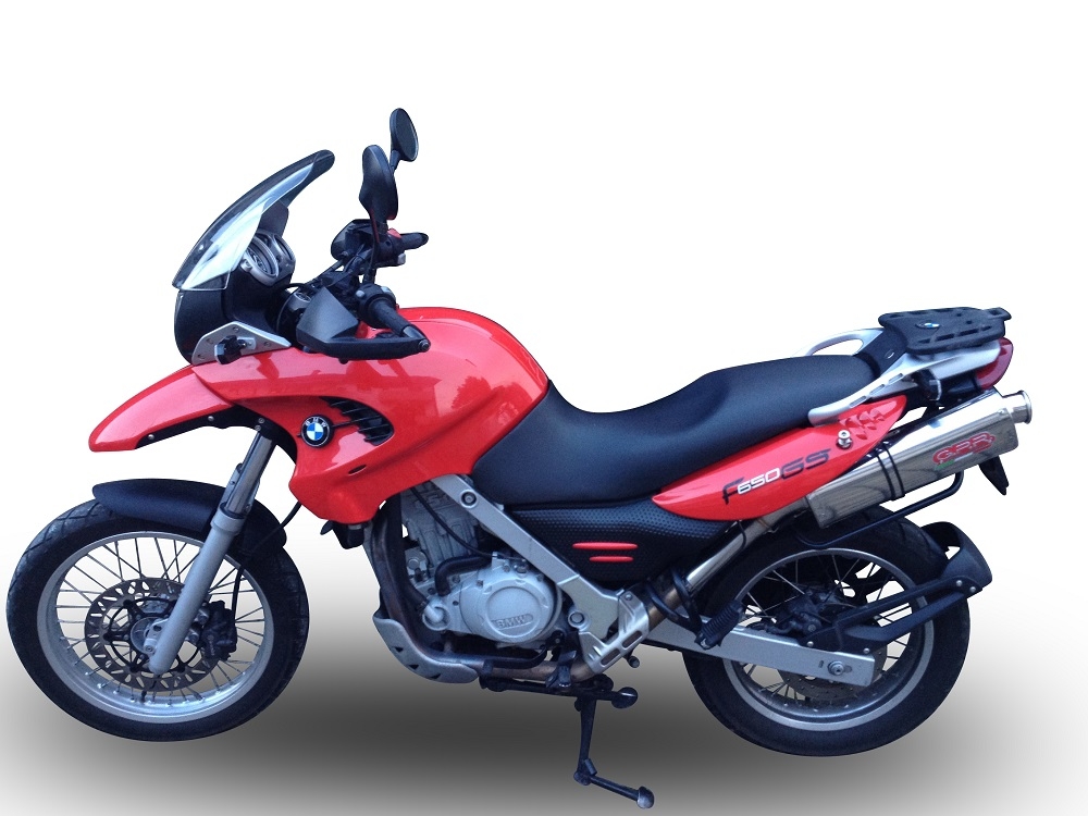 Escape compatible con Bmw F 650 Gs Twin 2008-2018, Trioval, Escape legal, homologado, silenciador con db killer desmontable y tubo de conexión específico 