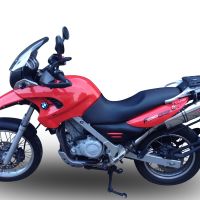 Escape compatible con Bmw F 650 Gs Twin 2008-2018, Trioval, Escape legal, homologado, silenciador con db killer desmontable y tubo de conexión específico 