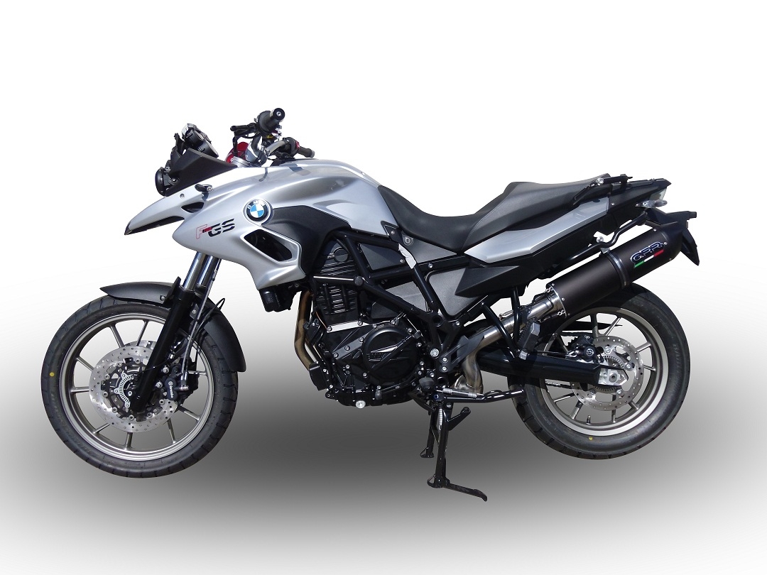 Escape compatible con Bmw F 700 Gs 2011-2015, Furore Nero, Escape legal, homologado, silenciador con db killer desmontable y tubo de conexión específico 