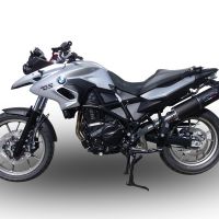 Escape compatible con Bmw F 700 Gs 2011-2015, Furore Nero, Escape legal, homologado, silenciador con db killer desmontable y tubo de conexión específico 