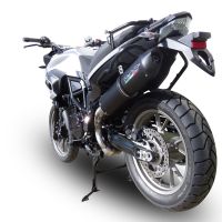 Escape compatible con Bmw F 700 Gs 2011-2015, Furore Nero, Escape legal, homologado, silenciador con db killer desmontable y tubo de conexión específico 