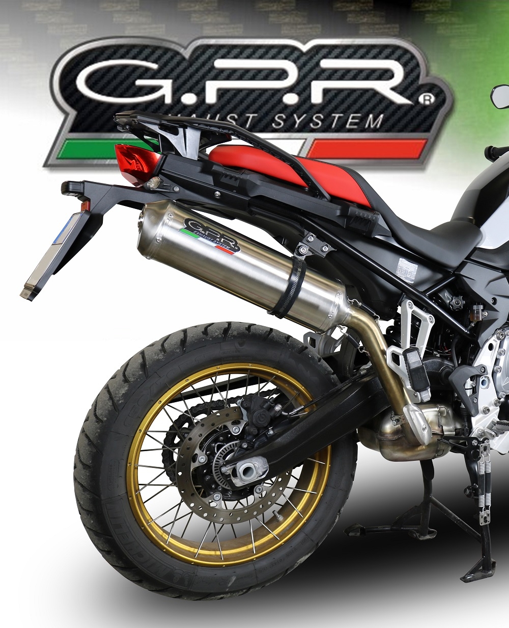 Escape compatible con Bmw F 750 Gs 2018-2020, Satinox, Escape legal, homologado, silenciador con db killer desmontable y tubo de conexión específico 