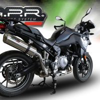 Escape compatible con Bmw F 750 Gs 2018-2020, Satinox, Escape legal, homologado, silenciador con db killer desmontable y tubo de conexión específico 
