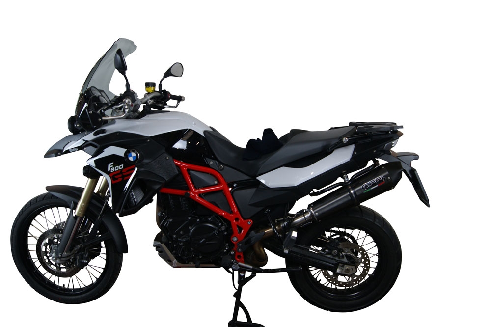 Escape compatible con Bmw F 800 GS Adventure 2016-2018, GP Evo4 Black Titanium, Escape legal, homologado, silenciador con db killer desmontable y tubo de conexión específico 
