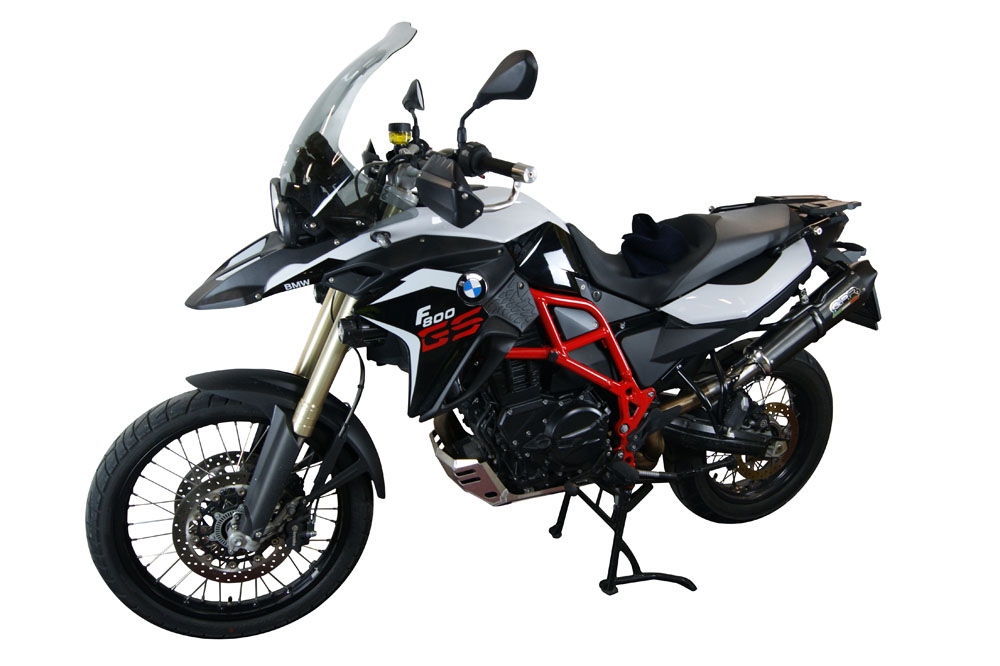 Escape compatible con Bmw F 800 GS Adventure 2016-2018, GP Evo4 Black Titanium, Escape legal, homologado, silenciador con db killer desmontable y tubo de conexión específico 