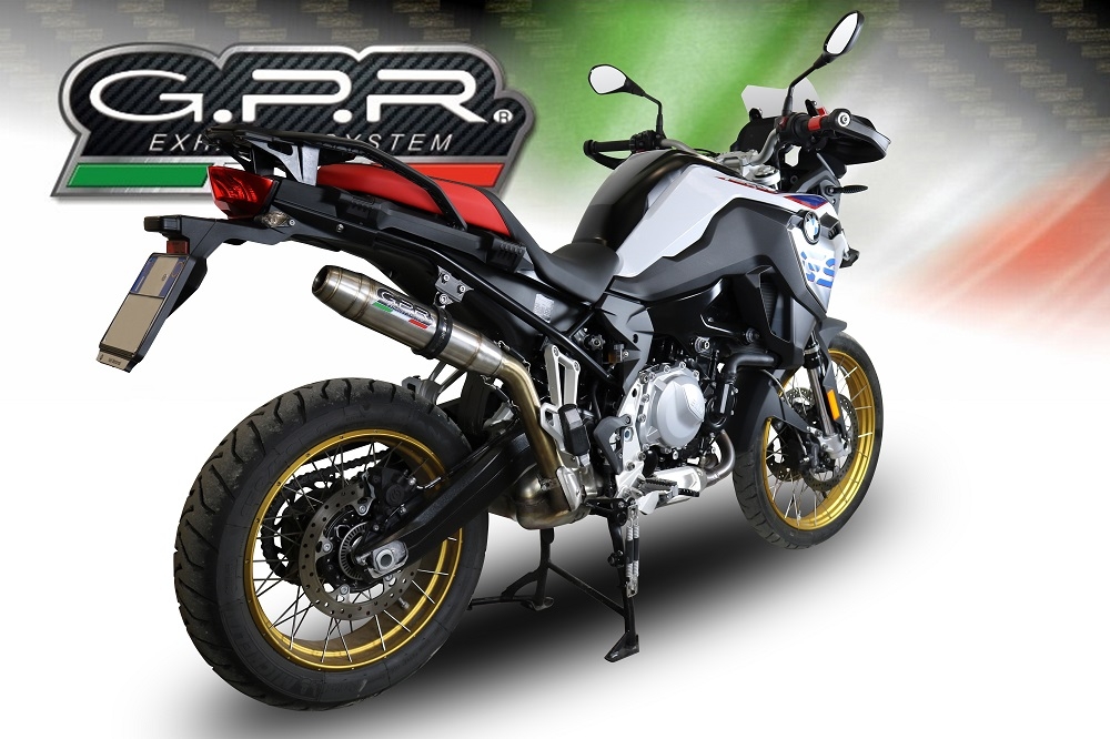 Escape compatible con Bmw F 850 Gs -Adventure 2018-2020, Deeptone Inox, Escape legal, homologado, silenciador con db killer desmontable y tubo de conexión específico 