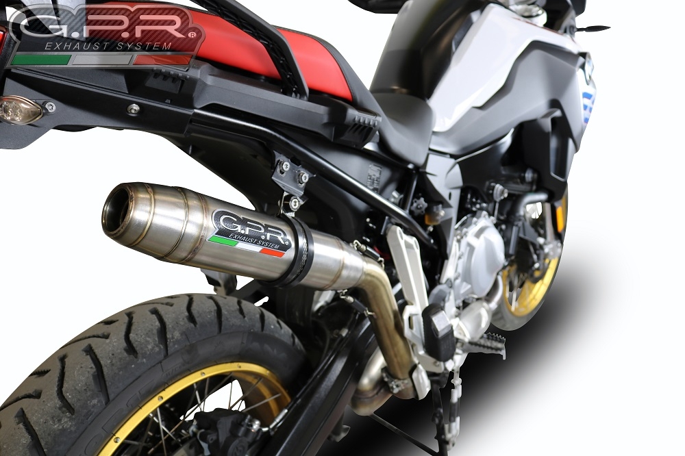 Escape compatible con Bmw F 850 Gs -Adventure 2018-2020, Deeptone Inox, Escape legal, homologado, silenciador con db killer desmontable y tubo de conexión específico 