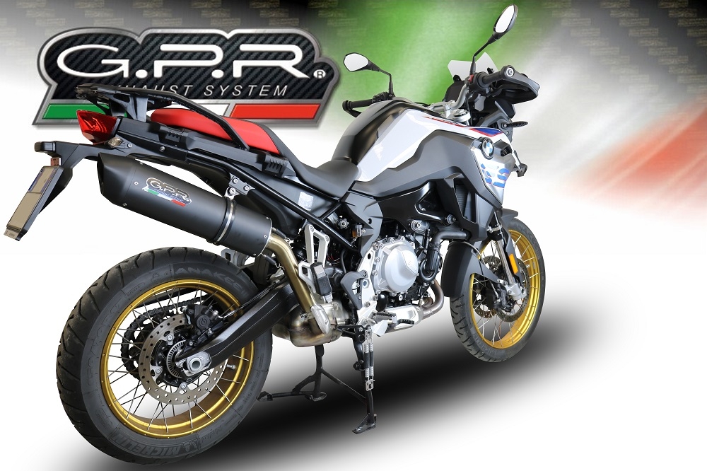 Escape compatible con Bmw F 850 Gs -Adventure 2021-2024, Furore Evo4 Nero, Escape legal, homologado, silenciador con db killer desmontable y tubo de conexión específico 