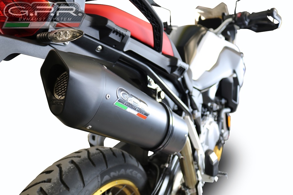 Escape compatible con Bmw F 850 Gs -Adventure 2021-2024, Furore Evo4 Nero, Escape legal, homologado, silenciador con db killer desmontable y tubo de conexión específico 