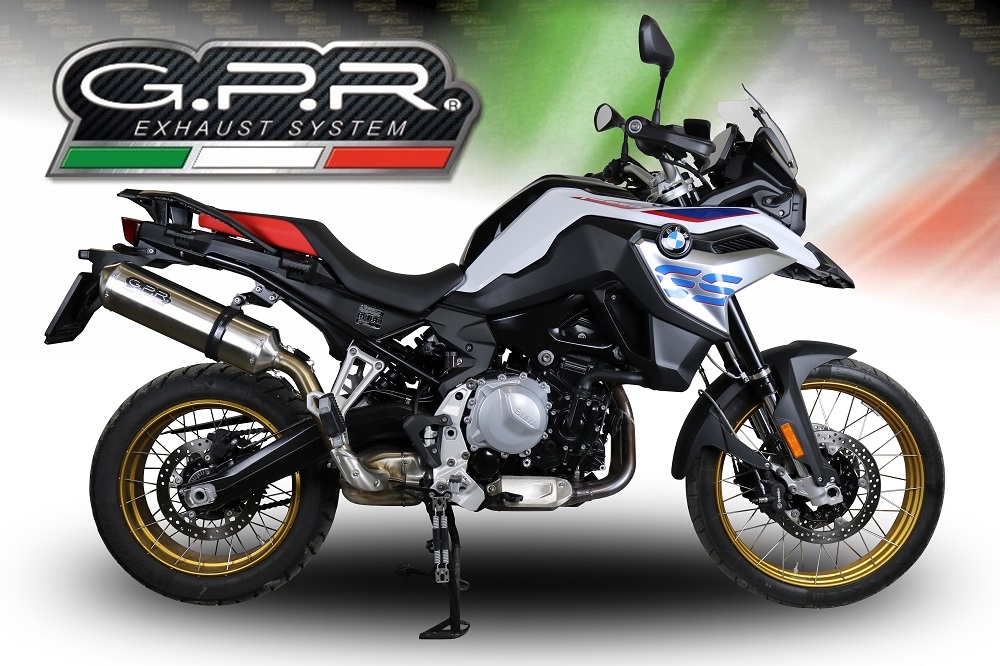Escape compatible con Bmw F 850 Gs -Adventure 2021-2024, Satinox , Escape legal, homologado, silenciador con db killer desmontable y tubo de conexión específico 