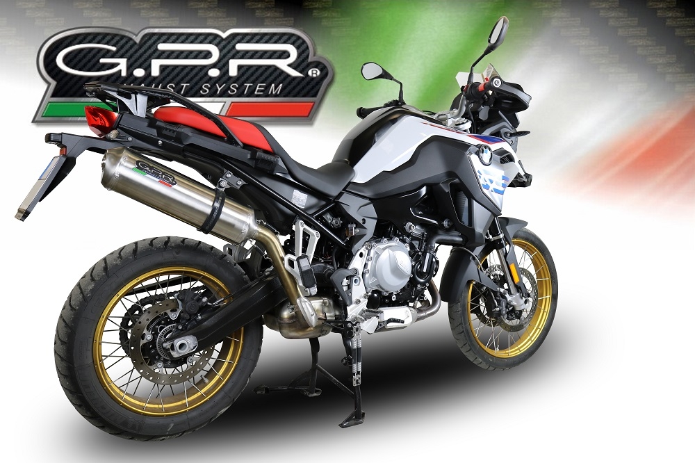 Escape compatible con Bmw F 850 Gs -Adventure 2021-2024, Satinox , Escape legal, homologado, silenciador con db killer desmontable y tubo de conexión específico 