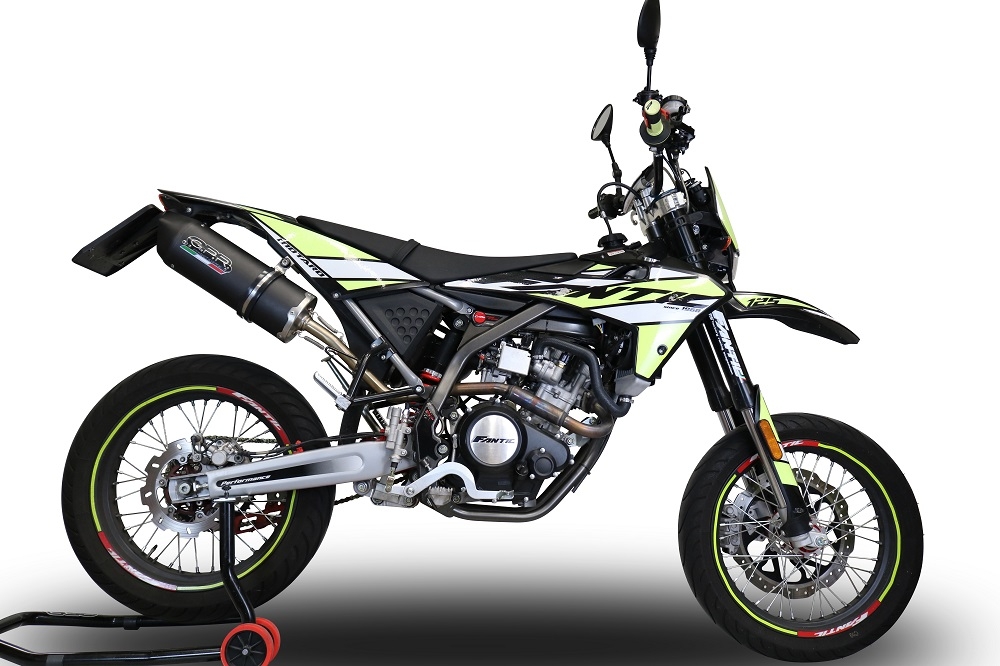 Escape compatible con Fantic Motor 125 M Performance 2019-2020, Furore Nero, Escape legal, homologado, silenciador con db killer desmontable y tubo de conexión específico 
