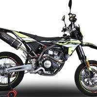 Escape compatible con Fantic Motor 125 M Performance 2019-2020, Furore Nero, Escape legal, homologado, silenciador con db killer desmontable y tubo de conexión específico 