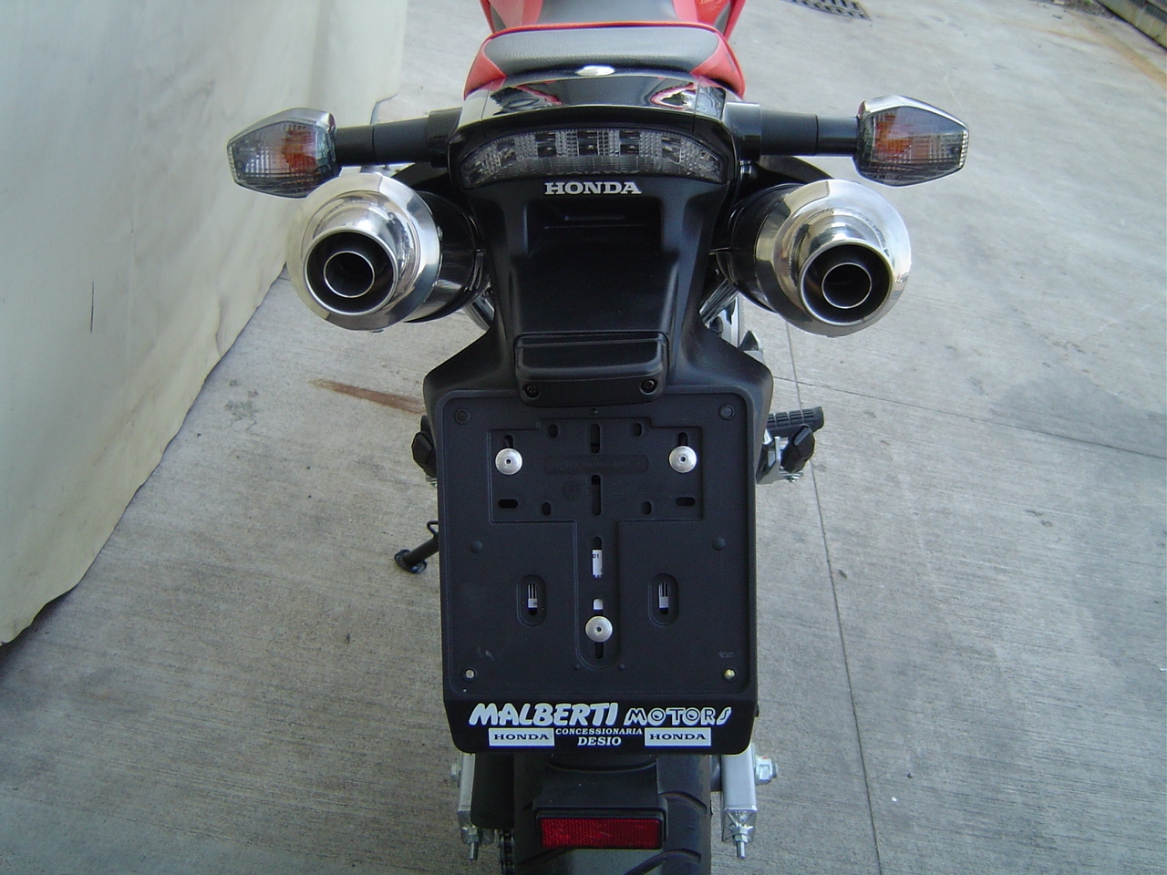 Escape compatible con Honda Fmx 650 2005-2008, Inox Tondo, Par de terminales de escape homologados, con db killer extraíble, catalizadores y tubo de conexión específico 