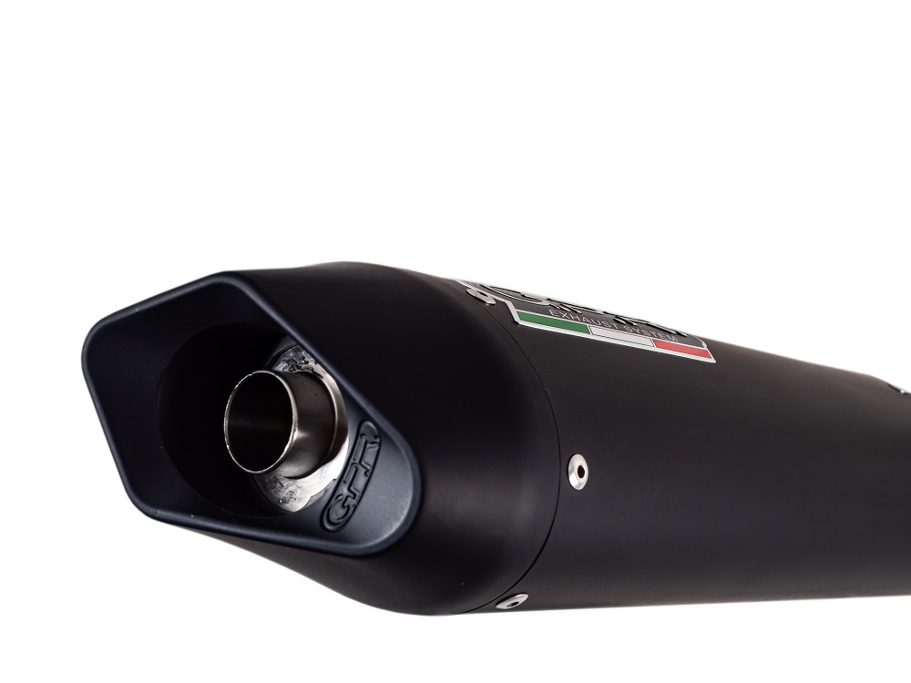 Escape compatible con Ducati Monster S4 2001-2003, Furore Nero, Par de terminales de escape homologados, con db killer extraíbles y tubos de conexión específicos 