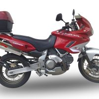 Escape compatible con Cagiva Gran Canyon 1998-2000, Trioval, Par de terminales de escape homologados, con db killer extraíbles y tubos de conexión específicos 
