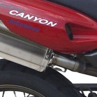 Escape compatible con Cagiva Gran Canyon 1998-2000, Trioval, Par de terminales de escape homologados, con db killer extraíbles y tubos de conexión específicos 