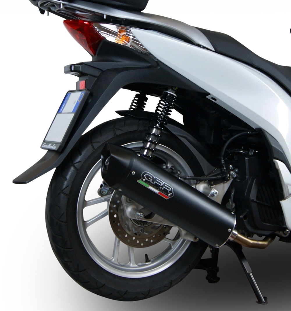GPR escape compatible con  Honda Dylan 150 2000-2006, Furore Nero, Escape completo homologado y legal, incluido db killer extraíble 