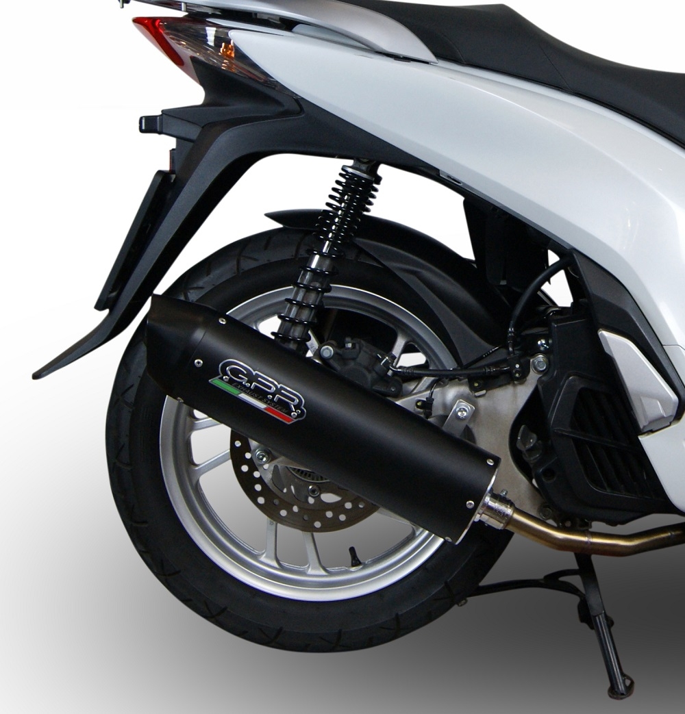 GPR escape compatible con  Honda Dylan 150 2000-2006, Furore Nero, Escape completo homologado y legal, incluido db killer extraíble 