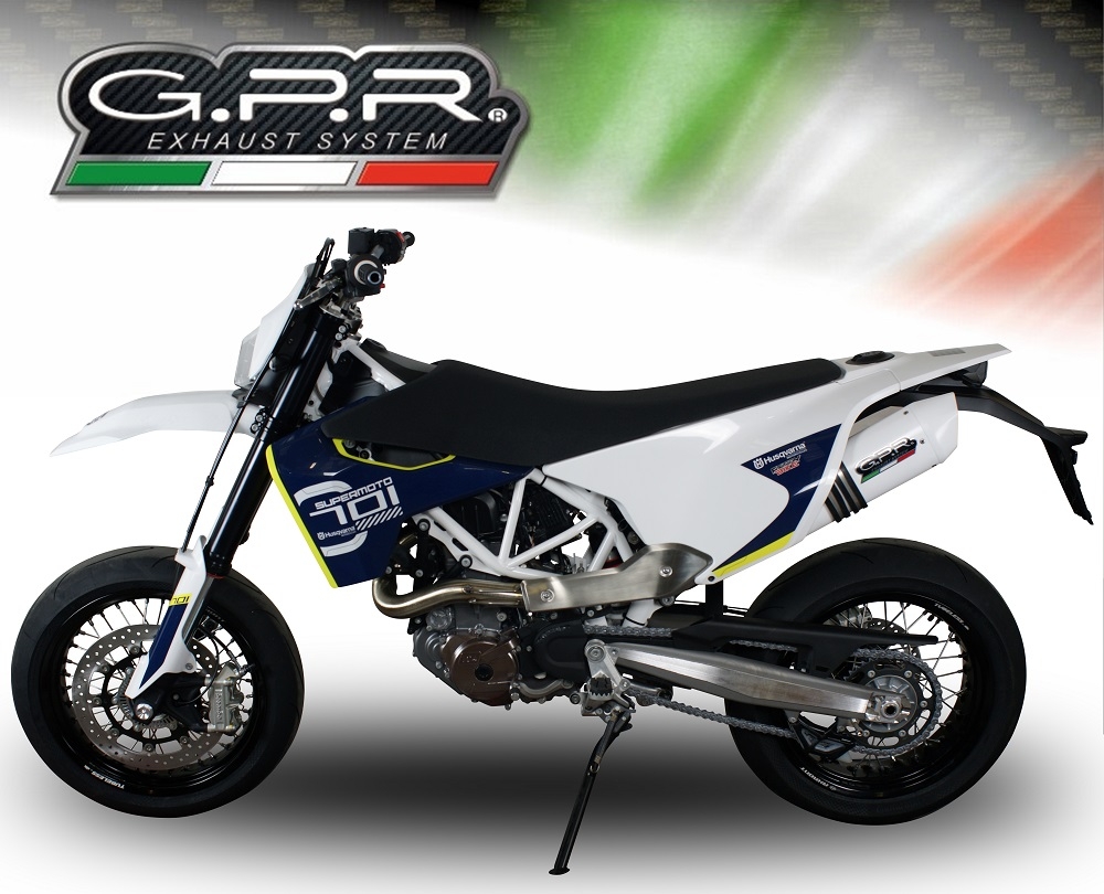 Escape compatible con Husqvarna Enduro 701 2021-2024, Albus Evo4, Escape homologado, legal, con db killer extraíble, tubo de conexión y catalizador 