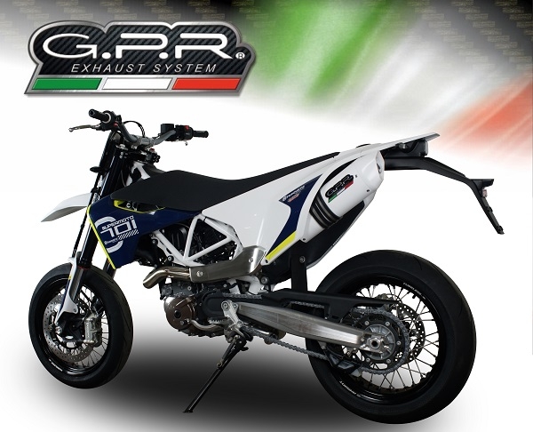 Escape compatible con Husqvarna Enduro 701 2021-2024, Albus Evo4, Escape homologado, legal, con db killer extraíble, tubo de conexión y catalizador 