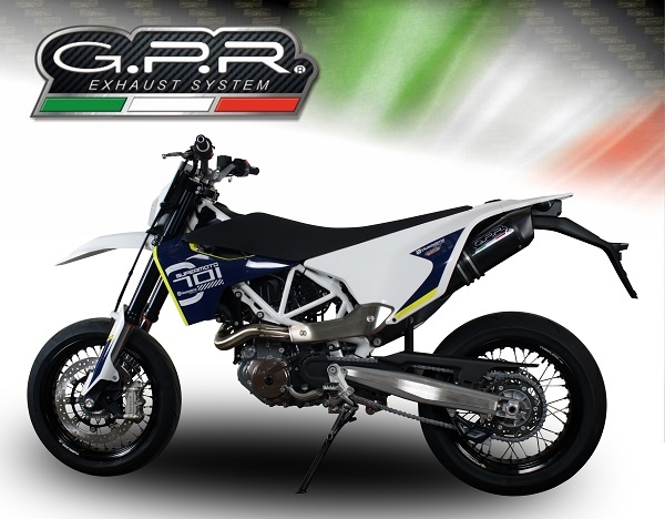Escape compatible con Husqvarna Supermoto 701 2021-2024, Furore Evo4 Poppy, Escape legal, homologado, silenciador con catalizador, db killer desmontable y tubo de conexión específico 