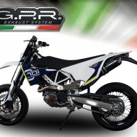 Escape compatible con Husqvarna Supermoto 701 2021-2024, Furore Evo4 Poppy, Escape legal, homologado, silenciador con catalizador, db killer desmontable y tubo de conexión específico 