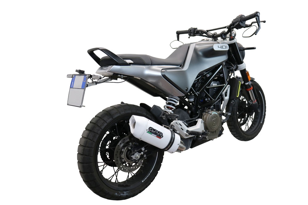 Escape compatible con Husqvarna Vitpilen 401 2021-2023, Albus Evo4, Escape legal, homologado, silenciador con db killer desmontable y tubo de conexión específico 