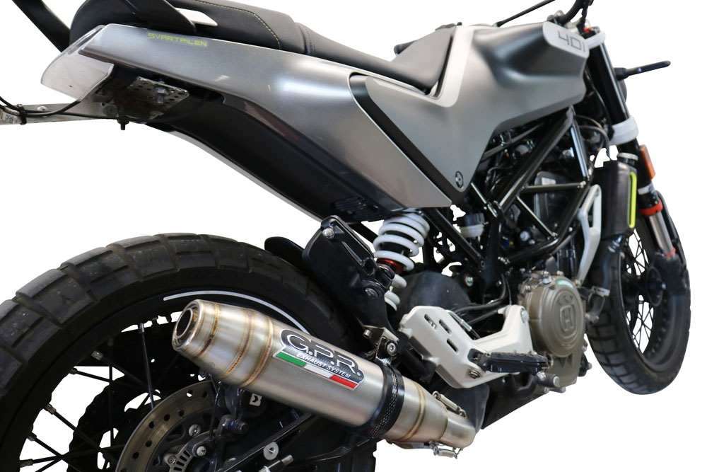 Escape compatible con Husqvarna Vitpilen 401 2021-2023, Deeptone Inox, Escape legal, homologado, silenciador con db killer desmontable y tubo de conexión específico 