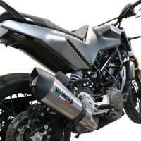 Escape compatible con Husqvarna Svartpilen 401 2021-2023, GP Evo4 Titanium, Escape legal, homologado, silenciador con db killer desmontable y tubo de conexión específico 