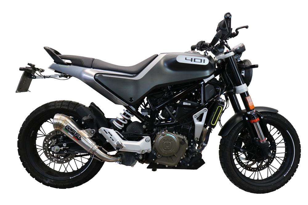 Escape compatible con Husqvarna Svartpilen 401 2021-2023, Powercone Evo, Escape legal, homologado, silenciador con db killer desmontable y tubo de conexión específico 