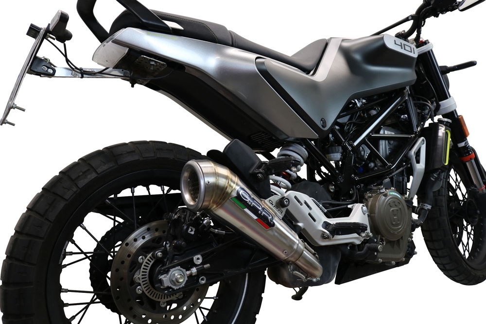 Escape compatible con Husqvarna Svartpilen 401 2021-2023, Powercone Evo, Escape legal, homologado, silenciador con db killer desmontable y tubo de conexión específico 