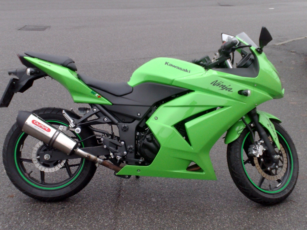 Escape compatible con Kawasaki Ninja 250 R 2007-2016, Gpe Ann. titanium, Escape legal, homologado, silenciador con db killer desmontable y tubo de conexión específico 