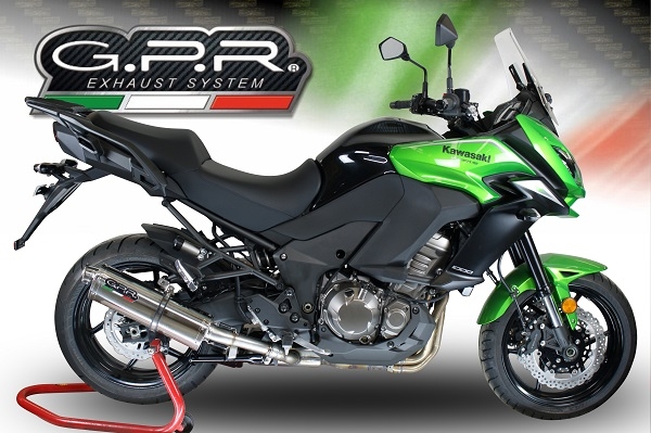 Escape compatible con Kawasaki Versys 1000 I.E. 2017-2018, Trioval, Escape legal, homologado, silenciador con db killer desmontable y tubo de conexión específico 