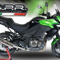 Escape compatible con Kawasaki Versys 1000 I.E. 2017-2018, Trioval, Escape legal, homologado, silenciador con db killer desmontable y tubo de conexión específico 