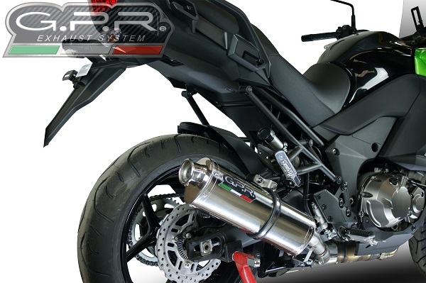 Escape compatible con Kawasaki Versys 1000 I.E. 2017-2018, Trioval, Escape legal, homologado, silenciador con db killer desmontable y tubo de conexión específico 